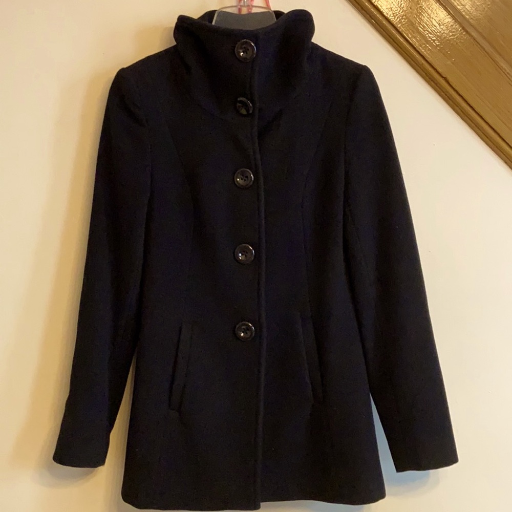 Zara wool blend coat in black.
